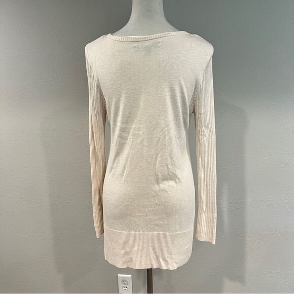 Clearance!!! Apt 9 Cream Ribbed Knit long sleeve Sweater size medium - Picture 6 of 12